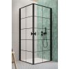 RADAWAY NES BLACK KDD I FACTORY 80cm ľavé dvere do kombinácie / sprchový kút rohový, profil čierny, sklo factory, 10021080-54-55L