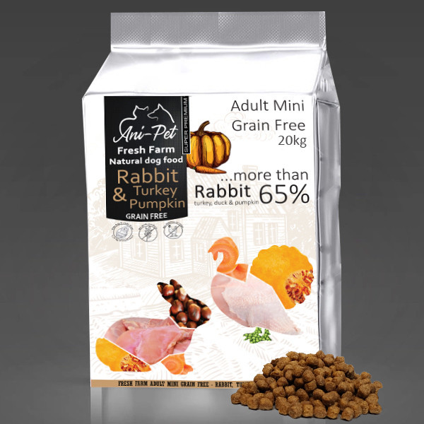 Fresh Farm GF Natural Dog Food Adult Mini Rabbit & Turkey 20 kg