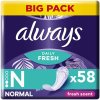 Always Dailies Normal Fresh & Protect Intímky 58 ks