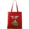 Don't worry be capy - Taška bavlnená - 42 x 38 cm ( Červená )