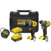 Stanley - 18V AKU súprava vŕtačky s príklepom a rázového uťahovača, 1x aku 2,0 Ah Li-Ion, 1x aku 4,0 Ah Li-Ion, nabíjačka SFMCK211MDT-QW