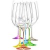 Bohemia Crystal Farebné poháre na červené víno Rainbow 40729 D4661 6 x 550 ml