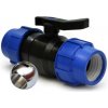 Ventil na PE 50 mm s kovovou guľou