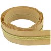 Zips metráž / 5 mm / tmavo - béžový / zlaté zúbky