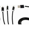 Gembird CC-USB2-AM31-1M USB charging combo 3-in-1, 1m, černý