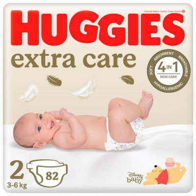 Huggies Extra Care Newborn č.2 - 82 ks