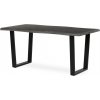 Autronic HT-F4216 GREY Stôl jedálenský, 160x90x75 cm, MDF doska, dekor šedý dub, kovová nohy v tvare U, čierny matný lak
