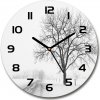 Sklenené nástenné hodiny okrúhle Strom zima fi 30 cm