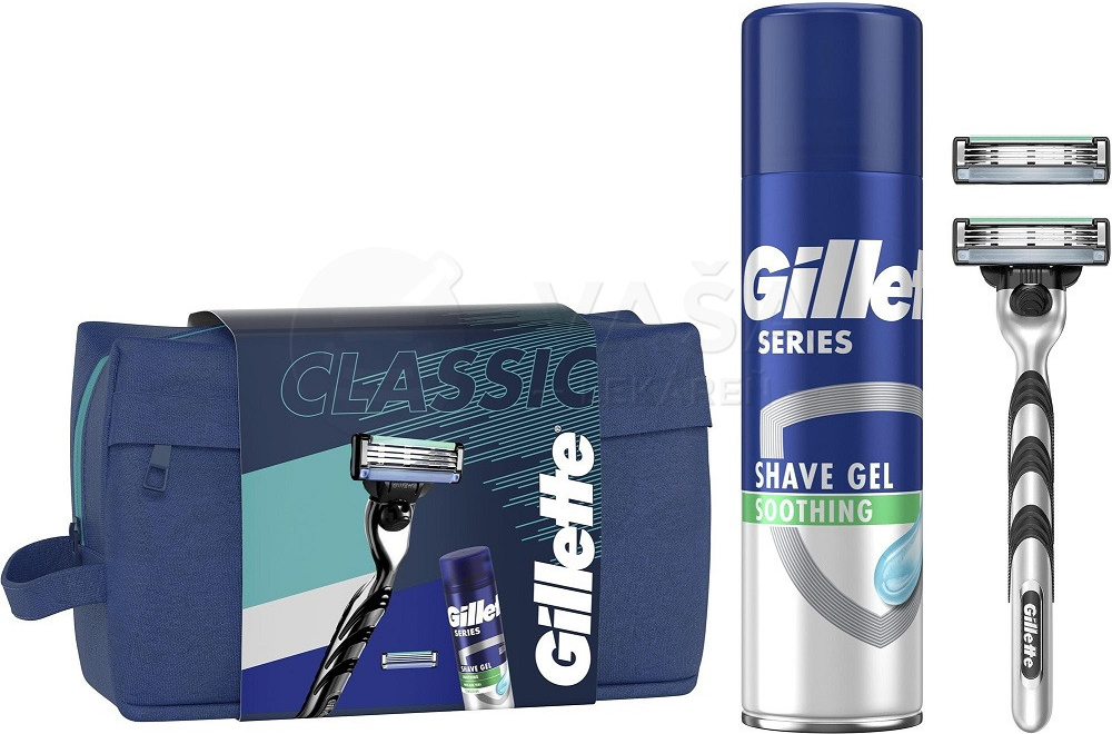 Gillette Mach3 Classic holiaci strojček + gél na holenie 200 ml + taška darčeková sada