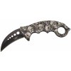 Herbertz 572413 vreckový karambit 7,3 cm, polymér, motív lebiek