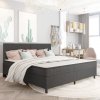 Postel boxspring tmavě šedá textil 200 x 200 cm 3054793