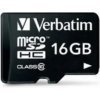 Verbatim MicroSDHC 16GB pamäťová karta (+ adaptér) / Class 10 (44082)