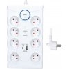 Přepěťová ochrana Solight, 8zás. USB A+C, 2m, bílá, 370J PO80