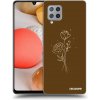 Picasee silikónový prehľadný obal pre Samsung Galaxy A42 A426B - Brown flowers