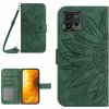 Peňaženkové kožené puzdro Sun Flower na Motorola Moto G72 - Zelená