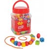 Bigjigs Toys drevené navliekacie korálky v dóze