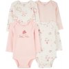 CARTER'S Body dlhý rukáv Pink/Ivory dievča