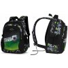 Školský ruksak s viacerými priehradkami K&M čierny, zelený