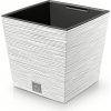 PROSPERPLAST FURU SQUARE Kvetináč LOW 24 cm bielý