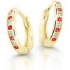Cutie Jewellery Zlaté detské náušnice krúžky C3342Z-Ruby Dark