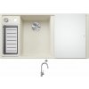 Blanco AXIA III 6 S biela soft s excentrom + sklenená krájacia doska 527043 + Blanco MIDA-S chróm 521454