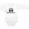 Body dl. rukáv Little Gentleman bavlna Baby Nellys bielo čierne