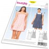 Strih Burda 6538 - Šaty na ramienka, laclové šaty, mini šaty