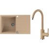Alveus SETA 20012 Beige 55 SETA20012 - Drez Granitový CADIT 20 -790x500mm, vanička 375x425x198mm + batéria Tonia, Beige 55