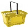 Košík nákupný s jednou rúčkou, žltý plast
