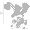 DeCuevas 90877 Skladací kočík pre dvojčatá bábiky s batôžkom CITY X - 91 cm