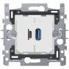 Prístroj zásuvka USB+USB-C 230V SMART rozoznávanie zariadenia (NIKO)