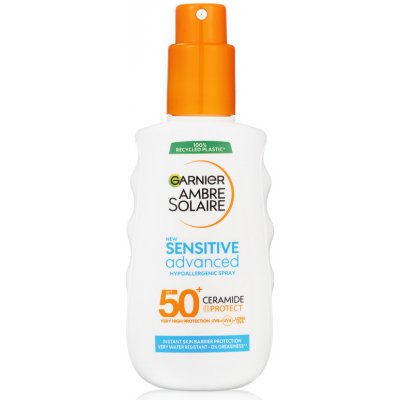 Garnier Ambre Solaire Sensitive Advanced Sprej, veľmi vysoká ochrana, svetlá citlivá pokožka, SPF 50+, 150 ml