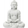 Socha Buddha polymagnézium 61 x 35 x 78 cm antická biela