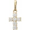 Zlatý prívesok so zirkónmi krížik 8134 (585/1000) 0.25 g