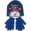 SunCity · Chlapčenská čiapka + prstové rukavice Labková patrola - Paw Patrol - motív Marshall 52 Modrá