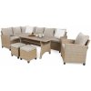 Home&Garden Rohová sedacia súprava z technoratanu Lagos Beige