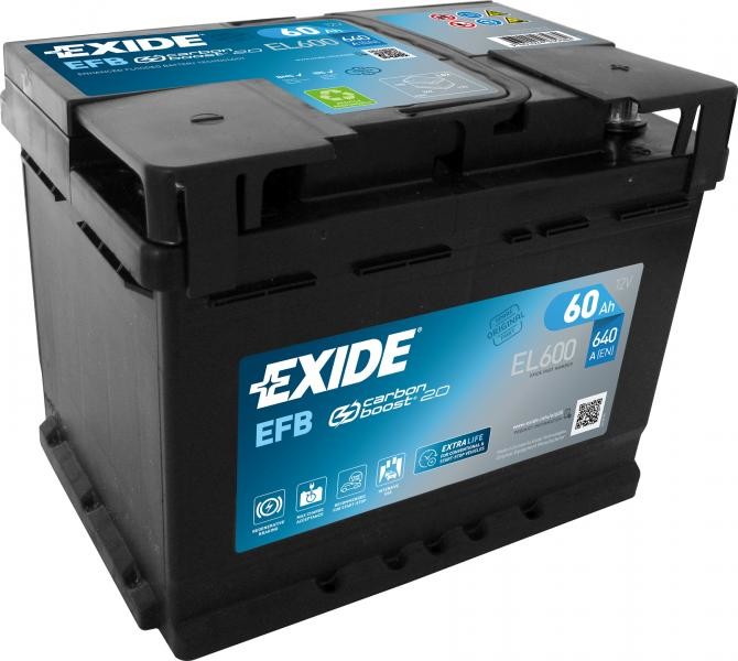 Exide EFB 12V 60Ah 520A EL600