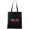 Cycling ekg - Taška bavlnená - 42 x 38 cm ( Čierna )