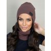 Fashionweek Dámsky set dámska čiapka a šál S2651 Mocca