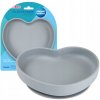 Canpol babies Silicone Suction Plate Heart Grey silikonový talíř s přísavkou 300 ml