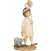 Clayre & Eef Dekorácia dievčatko s balónikmi a sloníkom - 9*6*18 cm - Clayre & Eef