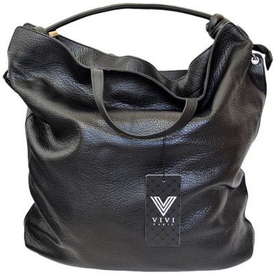 veľká dámska kožená kabelka na plece vrecovitá čierna od 34,29 € -  Heureka.sk