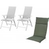 Livarno home Záhradné hliníkové kreslo Houston, biele/bledosivé, 2 kusy + podložka na kreslo Houston (800009486)