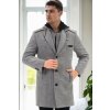 PLT9371 DEWBERRY MEN'S COAT-DIAGONAL BLACK-GRAY čierna | šedá XL dewberry 2465430719492