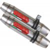 Dual slip-on exhaust GPR DEEPTONE T.41.DE Brushed Stainless steel including removable db killers and link pipes