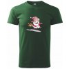 Santa so zahryznutým psom - Klasické pánske tričko vyššej gramáže - L ( Fľaškovozelená )