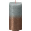 Bolsius Sviečka bolsius Rustic, Vianočná Sunset Eucalyptus Green + Copper, 130/68 mm