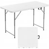 Turistický stôl Vevor 60 x 122 x 74 cm biely