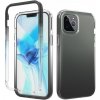 AppleKing nárazuvzdorné dvojfarebné transparentné puzdro pre iPhone 12 Pro Max - čierne - možnosť vrátiť tovar ZADARMO do 30tich dní