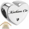 Charms strieborné srdce s nápisom Ľúbim Ťa 925 korálik bead srdiečko